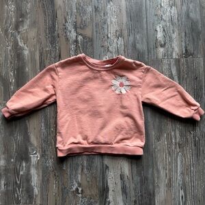 Kid’s Zara Pink Crewneck Sweatshirt Long Sleeve 18-24 Months Floral Girls